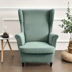 Resim 2 adet Modern Teal Wingback Koltuk Kılıfları - Elastik Jakar Fleece, Evcil Hayvan Dostu, Makinede Yıkanabilir, Oturma Odası ve Yatak Odası Dekoru için Mükemmel, Rahat Ev Aksesuarı, Evcil Hayvan Dostu Mobilya, Klasik Wingback Tasarımı, Dayanıklı Kumaş Kılıf 