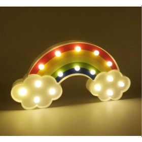 Resim Rengarenk Gökkuşağı Bulut Led Işıklı Gece Lambası Çok Renkli 