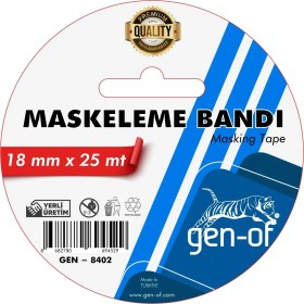 Resim Gen-Of Maskeleme Bandı 18X25 M (GEN-8402) 
