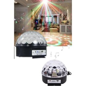 Resim Nemere Küre Disko Topu Müzik Çalar Renkli Lazer Işıklı Bluetooth Disko Parti Işığı Kumandalı Nem 