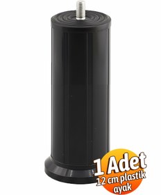 Resim Badem10 Keson 1 Adet 12 cm Siyah Plastik Mobilya Baza Tv Ünitesi Yükseltme Ayağı Destek Ayağı 