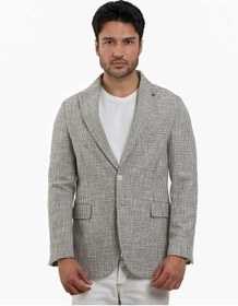 Resim Dufy Yeşil Erkek Slim Fit Pitikare Desenli Sivri Yaka Casual Ceket - 104436-yesıl Yeşil 