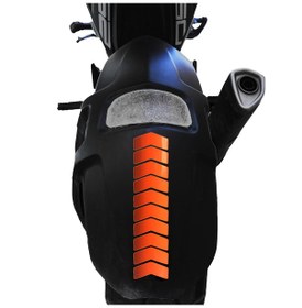 Resim Ok Tasarımlı Alev Turuncusu Çamurluk Kask Sticker Çınar Extreme 