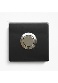 Resim Siyah Paslanmaz Tek Kontak Zil Butonu 