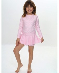 Resim My Kids Wear Etek Detaylı Kız Çocuk Mayo Mor 