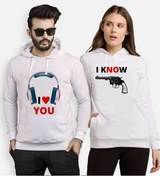 Resim Tshirthane I Love You I Know Sevgili Kombinleri Kapüşonlu Kombin 