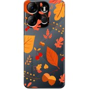 Resim TECNO - Spark GO 2023 Çiçek Desenleri 1 Şeffaf Silikon Kılıf 
