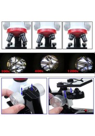Resim Eğitici Mikroskop Kiti Zoom Led Işıklı 100x 400x 1200x St1200x Tg-v 1072 