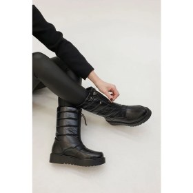 Resim Merve Baş Kadın Siyah Rugan Kar Botu 