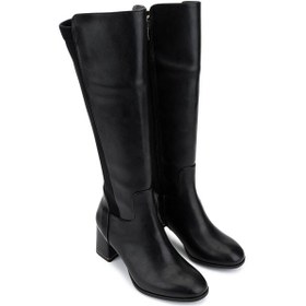 Resim Tamer Tanca Kadın Suni Deri Siyah Topuklu Çizme 889 9201 Bn Czm Sk25-26 Sıyah Siyah 