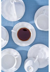 Resim Acar Milano 6 Kişilik Çay Fincan Takımı - 220 Ml Beyaz 