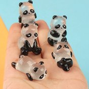 Resim 5 Adet Gece Işığı Panda Takı Reçine Aksesuarları, El Yapımı Mikro Manzara Süsü Minyatür Üç Boyutlu Gece Lambası Kolye Malzemesi 
