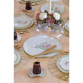 Resim Glore Crocus Altın Yaldızlı Cam Kek Fanusu 