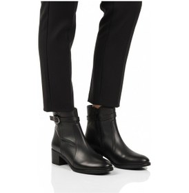 Resim Aspor Siyah Hakiki Deri Fermuarlı İçi Polarlı Kadın Topuklu Bot Çok Renkli 