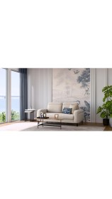 Resim Doğtaş Lumeris İkili Yataklı Koltuk 176,5x97,5x91,5 cm Krem Tüylü Bukle Kumaş 2 Yıl Garantili 