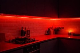Resim Neon LED Şerit 5 Metre Kırmızı DC 12V IP65 Dış Mekân Uyumlu Esnek Aydınlatma 