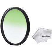 Resim 77Mm Lensler için Gradual Degrade Kademeli Yeşil Green Filtre 
