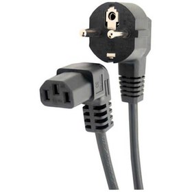 Resim 1.8 Metre C13 Power Kablo - 90 Derece L Uç Dik Açılı Güç Kablosu 