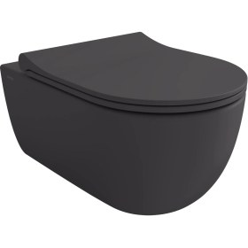 Resim Bocchi V-Tondo Rımless Asma Klozet - Antrasit 1416-020-0128 Yavaş Kapak Dahil 