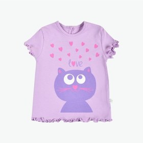 Resim Organicera Organik Mendil Overloklu Tshirt Lila Çok Renkli 