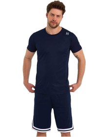 Resim Adams Erkek Polyester Beyaz Şeritli Basketbol Şort 