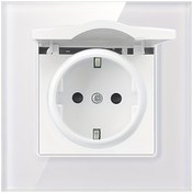 Resim Kapaklı Tek Çıkışlı Alman Çıkışı 16A 250V Beyaz/Siyah İki Renkli PC Malzeme/Isıya Dayanıklı Cam Malzeme Banyo Lavabo ve Yıkama Makinesi vb. için Uygun 