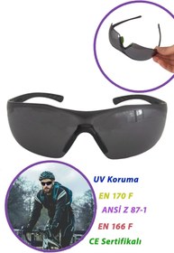 Resim GLASWEN Bisiklet Güneş Gözlüğü Uv Korumalı Silikon Burunlu Rüzgar Koruyucu Bisikletçi Gözlük Füme 