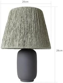 Resim Tunita Handmade Seramik Abajur – Antrasit Gri & Yeşil Tasarım, 31–45 cm Yükseklik, E27 Uyumlu Tek Başlıklı Masa Lambası, Modern Dekoratif Aydınlatma, Dayanıklı Seramik Gövde, CE Sertifikalı Yerli Üret 