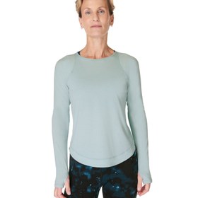 Resim Sweaty Betty Breathe Easy Long Sleeve Top Kadın Mavi Koşu Tişört 
