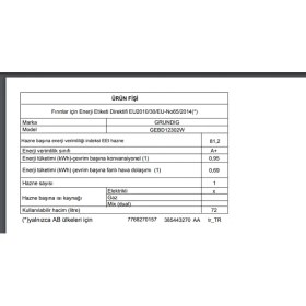 Resim Grundıg Gebd 12302 W Fırın Buhar Destekli Ankastre Fırın Beyaz 