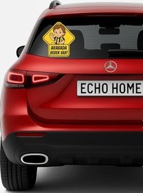 Resim Araba Arkası Arabada Bebek Var Sticker Oto Sticker – Sarı Lacivert Tişörtlü Erkek Bebek 