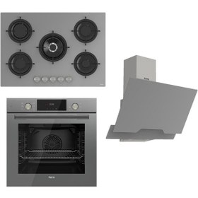 Resim Ferre Flowart Serisi QMS63CPR - RS038 - D065 Gri Ankastre Set 