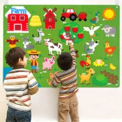 Resim 38 Parça Çiftlik Hayvanları Keçe Tahta Seti 106.68cm Okul Öncesi Çiftlik Temalı Ahır Evcil Hayvanlar Çocuklar İçin Etkileşimli Oyun Seti 