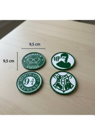 Resim Harry Potter Tutkunlarına Özel 3d Bardak Altlığı - Sihir Dünyası Masa Aksesuarı - Yeşil Beyaz Beyaz - Yeşil 