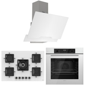 Resim Ferre Flowart Florenz Pro Beyaz 3'lü Ankastre Set ( QBL63CB-SS036-D064 ) 