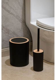 Resim Arvale Quardi Banyo Seti Modern Çizgili - 7 Litre Kova 4 Parça Banyo Çöp Kovası Seti Beyaz 