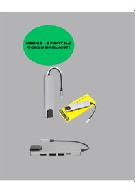 Resim Usb C Çoklu Bağlantı Merkezi 5 Gbps, 100 240 V, Sağlam Eloksal 