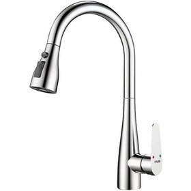 Resim Fause Spiralli Eviye Bataryası Pull Down 3 Fonksiyonlu Kte125 Krom 