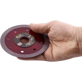 Resim Ultra Ince Hassas Elmas Seramik Mermer Porselen Fayans Granit Sulu Kuru Kesim Kesme 115 mm Disk 