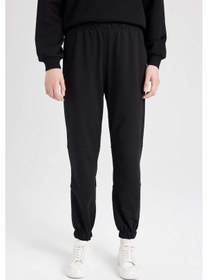 Resim Defacto Beli Paçası Lastikli Cepli Uzun Boy Basic Düz Jogger Eşofman Altı D6646AX24WNBK81 Siyah 