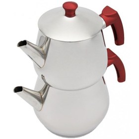 Resim Akdeniz Dolphin Aile Boyu Çelik Çaydanlık Kırmızı 3,5lt Mor 