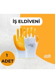 Resim EvdeLazım Nitril İş Eldiveni Sarı Bahçe Peyzaj İnşaat Eldiveni 