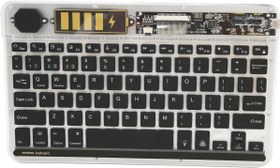 Resim TezMax Sprange M50 10.4" Uyumlu Kablosuz Bluetooth Şarjlı Transparan Rgp 7 Renk Işıklı Klavye - Gri 