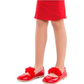 Resim Kiko Kids Rugan Kız Çocuk Babet Ayakkabı Arç 02 Kırmızı 