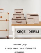 Resim indirimhareketi Hastane Çıkışı 6 Parça Bavul Valiz Düzenleyici Organizer Derili Keçe Kahve 