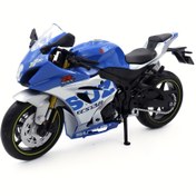 Resim 1:12 Alaşım I GSX R1000R Motosiklet Model Oyuncak Araba Dekorasyon Kaydıran Araba Model Oyuncak Doğum Günü Hediyesi Cadılar Bayramı Noel Hediyesi 