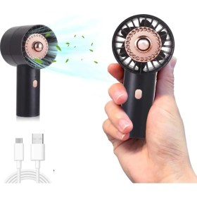 Resim Chronus Küçük El Fanı, Mini Cep El Fanı Pille Çalışan, USB Şarj Edilebilir Taşınabilir Kişisel Seyahat Fanı (3 Hız), Siyah 