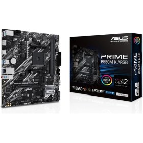 Resim Asus Prime B550M-K ARGB 5100MHz (OC) DDR4 Soket AM4 M.2 HDMI mATX Anakart 