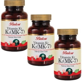 Resim Balen Vitamin K2 Mk-7 Ve D Vitamini 450 Mg 60 Kapsül 3 Adet 