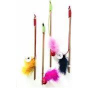 Resim Toplu Sesli Tüylü Kedi Oltası Çok Renkli 